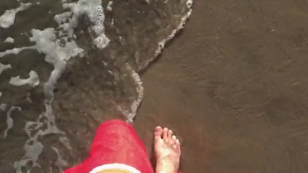 Piedi Piedi Sulla Spiaggia — Video Stock