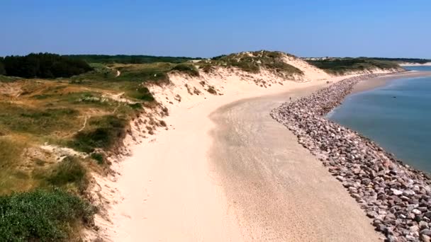 Dronové Záběry Dun Pláže Moře Berck Plage Francie — Stock video