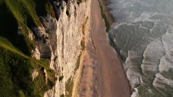 Vista Das Imagens Drones Das Falésias Fcamp França — Vídeo de Stock