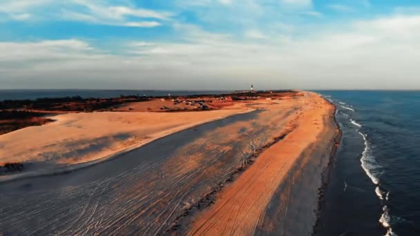 Ein Drohnen Luftbild Der Strandlandschaft Von Fire Island Während Des — Stockvideo