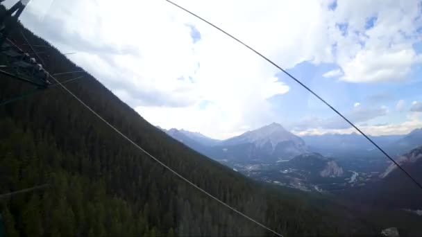 Descenso Banff Gondolda Durante Verano 2017 Timelapse — Vídeos de Stock