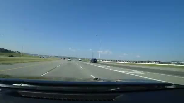 Aeroporto Calgary Para Transcanada Highway Caminho Banff Alberta Timelapse — Vídeo de Stock