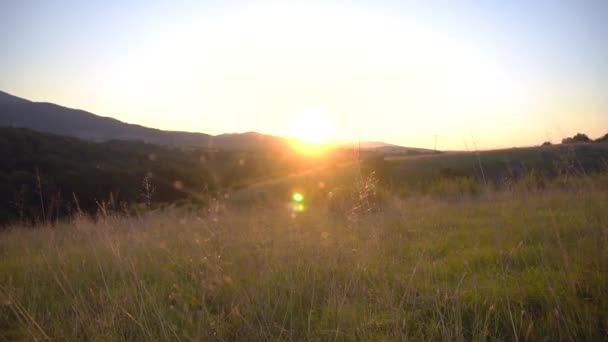 Coucher Soleil Extérieur Près Ville Natale Belles Couleurs Tranquillité — Video