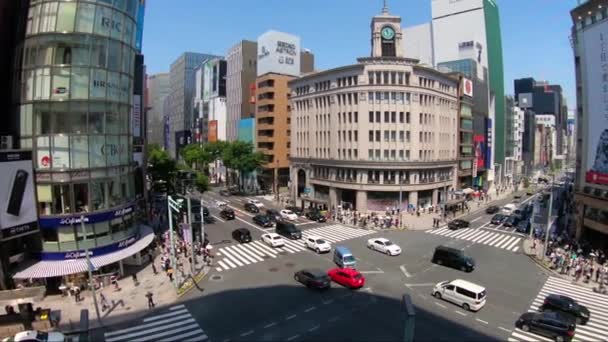 Blick Von Einer Höhlenterrasse Ginza Downtown Tokyo — Stockvideo