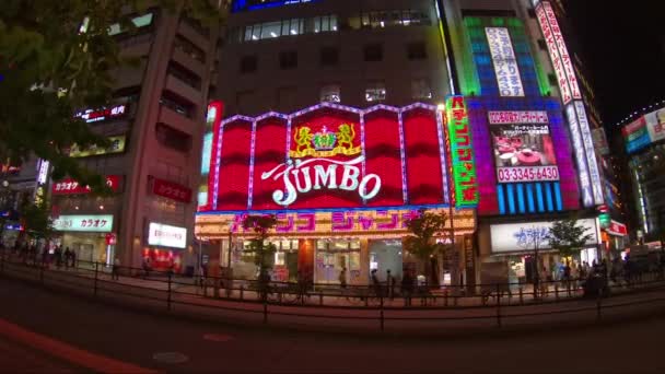 Große Leuchtreklame Der Innenstadt Von Tokio — Stockvideo