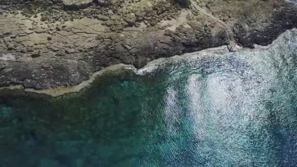 Voar Drone Sobre Mar Chipre — Vídeo de Stock