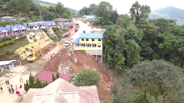 Reparación Deslizamientos Tierra Puchi Far Provience Norte Tailandia — Vídeo de stock