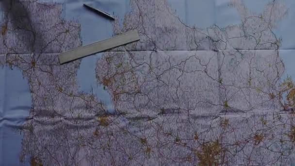 Zvětšení Shora Dolů Mapu Západní Anglie — Stock video