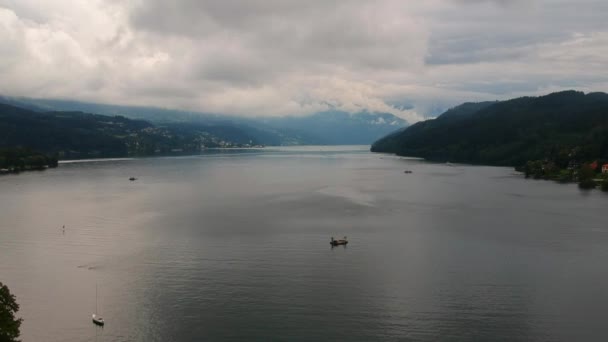 Lago Austria Cielo Nublado — Vídeo de stock