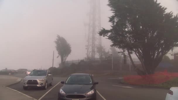 Vento Nebbia Cima Twin Peaks San Francisco — Video Stock