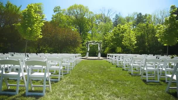 Decoração Cerimônia Casamento Jardim — Vídeo de Stock