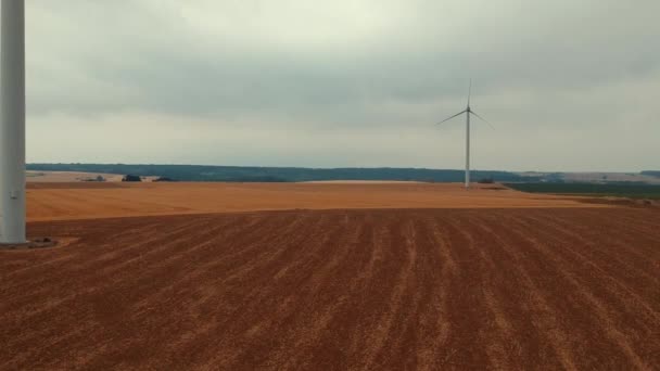 Turbiny Wiatrowe Pięć Walonia Belgia — Wideo stockowe