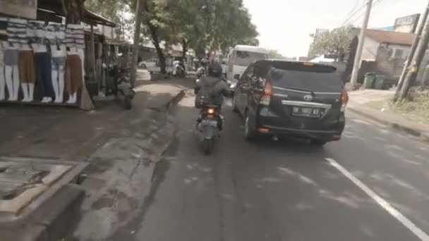Pov Ridning Scooter Gennem Landet Side Bali Indonesien Motorvej Ferie – Stock-video