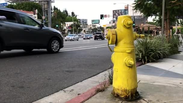 Auto Passeren Slow Motion Straat Los Angeles California — Stockvideo