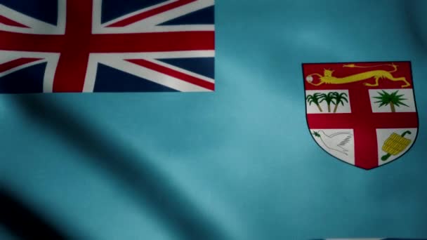 Bandera Fiji Ondeando Cámara Lenta Animación Bucle Ideal Para Eventos — Vídeos de Stock