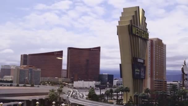 Timelapse Con Vistas Parte Las Vegas Incluyendo Monorriel — Vídeos de Stock