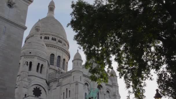 Umkippen Des Heiligsten Herzens Montmartre Paris Mit Müllsammlern Ende — Stockvideo