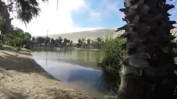 Huacachina Oase Weite Sicht Auf Die Oase Peru Der Nähe — Stockvideo