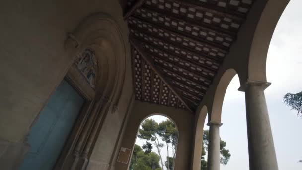 Камера Вне Движения Салют Сабадель Эклектическая Архитектура — стоковое видео