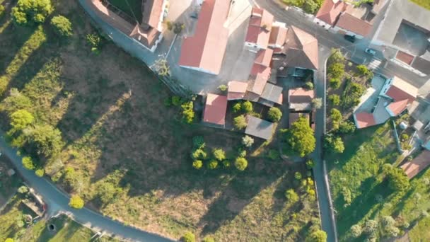 Luftaufnahme Des Dorfzentrums Von Arega Figueiro Dos Vinhos — Stockvideo