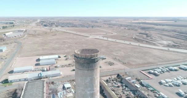 Dron Záběr Opuštěného Cukrovaru Cheminee — Stock video