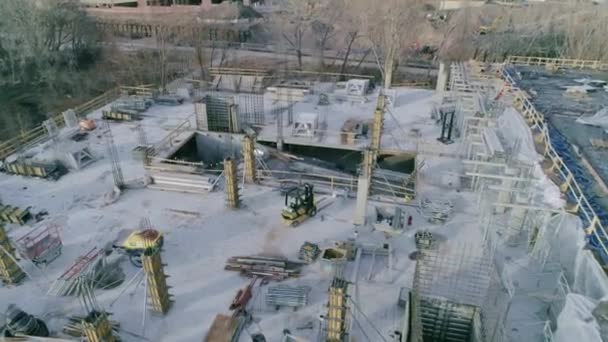 Aerial Shot Construction Site — Stock Video