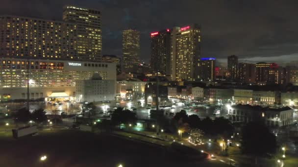 Gece Vakti New Orleans Bir Tarafından Vuruldu — Stok video