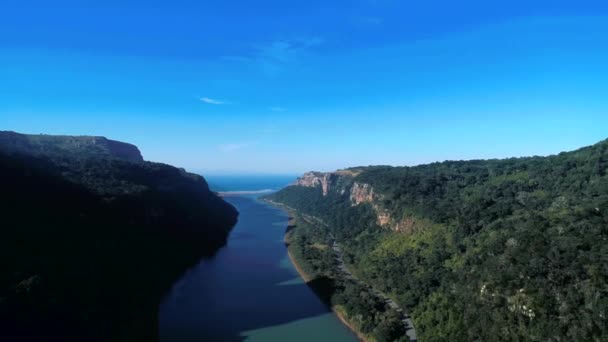 Drone Vista Panorámica Port Saint John Sudáfrica Coches Disparar Con — Vídeo de stock