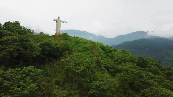 Drone Beelden Van Jezus Verlosser Ayat Apo Filippijnen — Stockvideo
