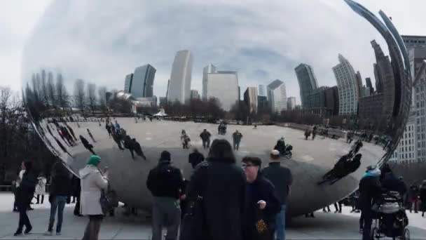 Timelapse Van Chicago Centrum Gezien Cloud Gate — Stockvideo