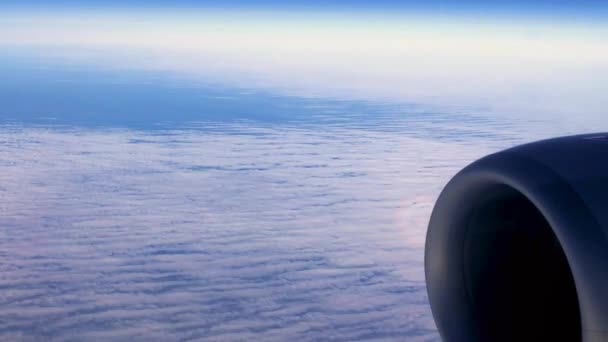 000 Feet Earth Commercial Airliner Looking Cloudy Pacific Ocean Heading — Stock Video