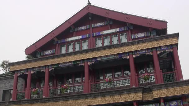 Close Van Het Huis Aan Het Begin Van Qianmen Street — Stockvideo