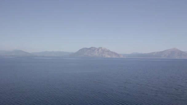 Vista Dell Isola Del Mar Ionio Movimento Dell Acqua Mare — Video Stock