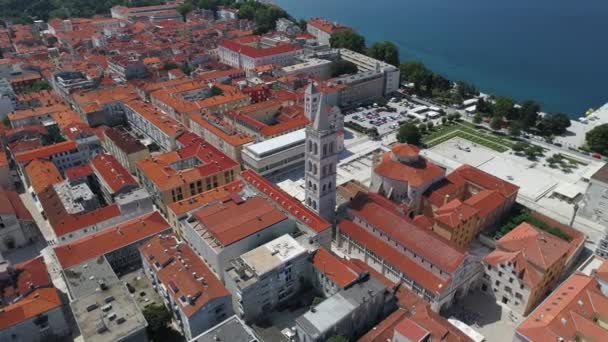 Torre Catedral Santa Anastasia Zadar Croacia — Vídeo de stock