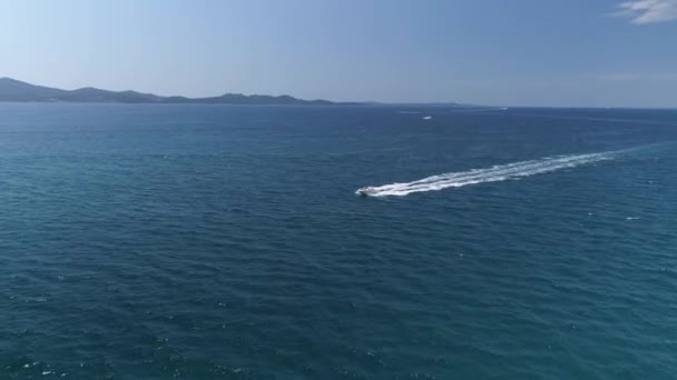 Повітряний Постріл Човна Морі — стокове відео