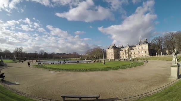 Lüksemburg Bahçeleri Nin Paris Fransa Çekilmiş Küçük Bir Zaman Aralığı — Stok video