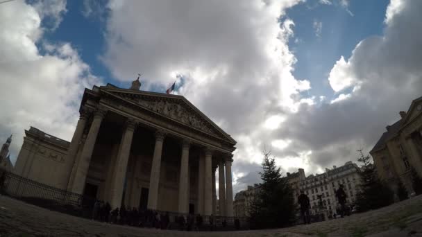 パンテオンのフランス パリで撮影された小さなタイムラプス映像 — ストック動画
