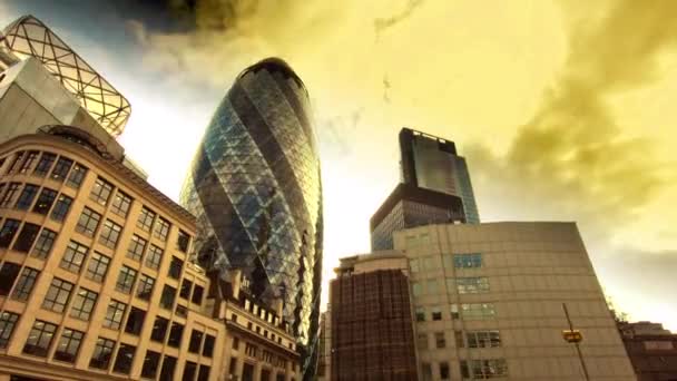Hyperlapse Van Het Gherkin Gebouw Londen — Stockvideo