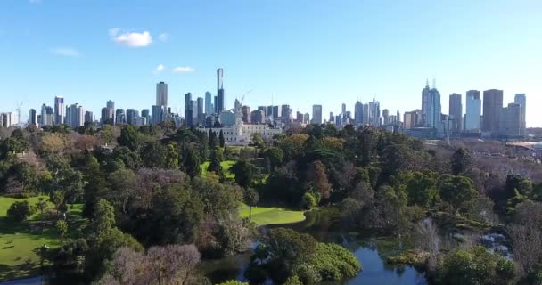Létání Nad Botanickou Zahradou Melbourne — Stock video