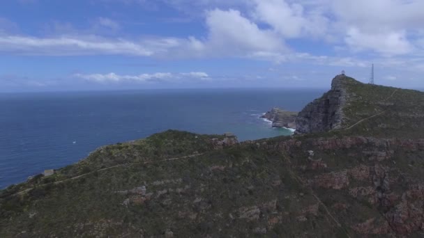 Vue Aérienne Sentier Cape Point Des Falaises Afrique Sud — Video