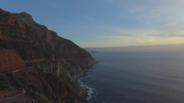 Widok Lotu Ptaka Chapmans Peak Drive Road Wybrzeżu Półwyspu Cape — Wideo stockowe