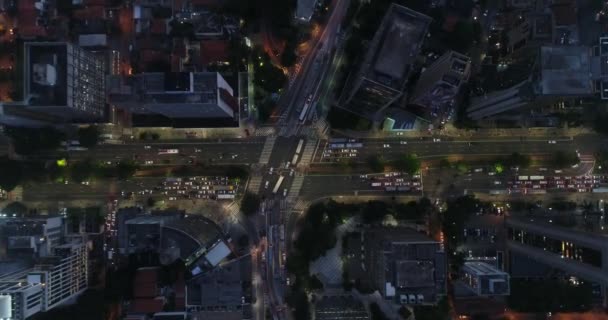 Drone Shoot Street Paulo Night — Stock Video