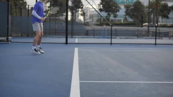 Ténis Forehand Shot Câmara Lenta — Vídeo de Stock