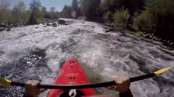 View Whitewater Kayaking Pov — Stock Video
