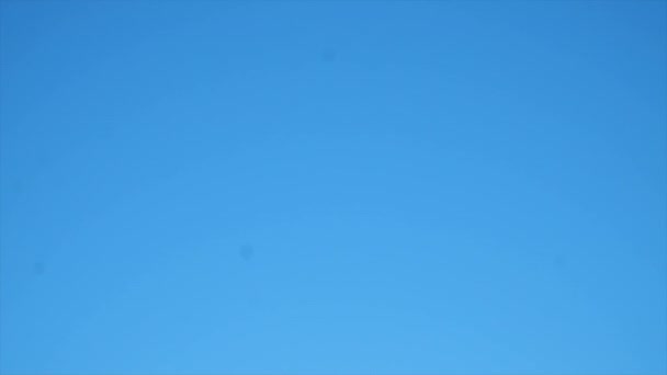 カリフォルニアの青い空を飛ぶ医療輸送ヘリコプター — ストック動画