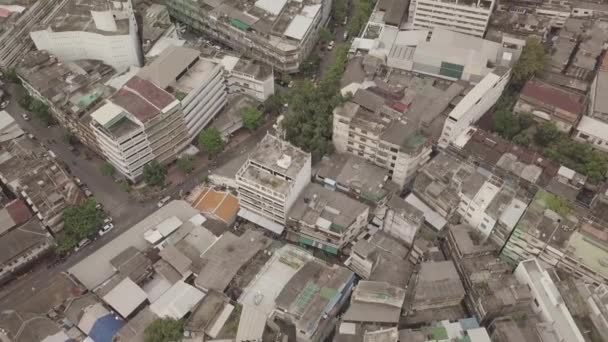 Aerial Drone Footage Busy Traffic Urban Part Bangkok Thailand South — ストック動画