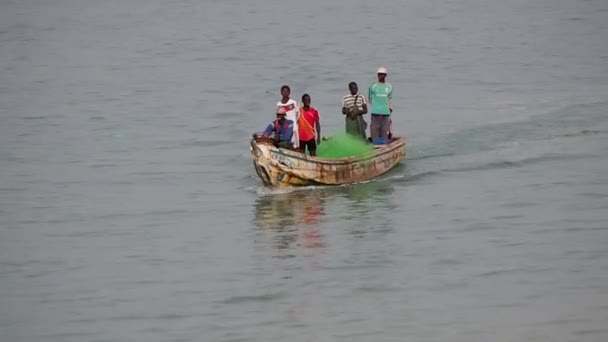 Pesca Barco Senegal África — Vídeos de Stock