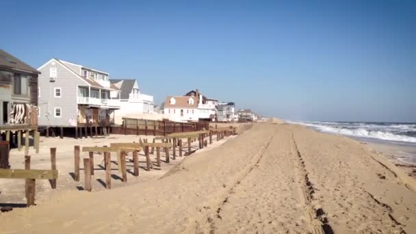 Superbouři Hurikán Sandy Plážová Města Podél Jersey Shore Jsou Zničena — Stock video