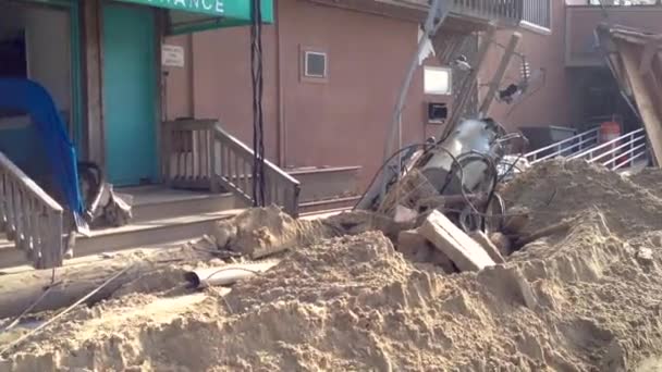 Nach Dem Supersturm Sandy Sind Die Strandstädte Entlang Der Küste — Stockvideo