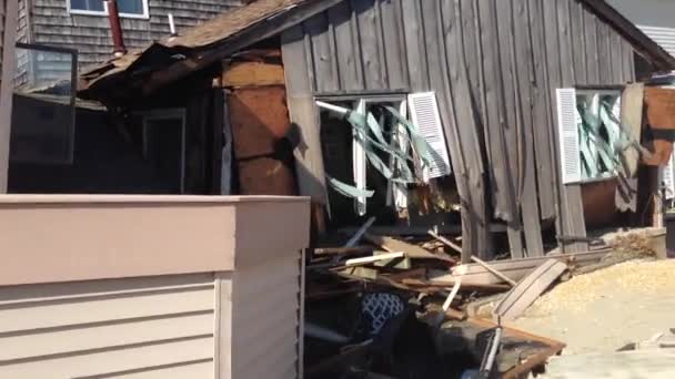 Nach Dem Supersturm Sandy Sind Die Strandstädte Entlang Der Küste — Stockvideo